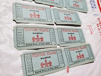 12 Lot Vintage Original Frontier Village 1960's 1970s Wampum San Jose CA Tickets