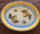 Villeroy & Boch Amarillo 19” Oval Serving Platter Lemons Blue Rim Portugal NICE — photo 1