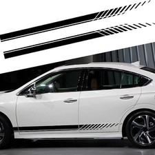 Universal Vinyl Side Body Car Decals Racing Stripes Sticker Stripe GraphicsBlack