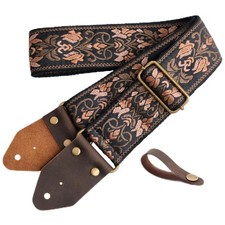 Nefelibata Guitar Strap,Jacquard Embroidery Cotton Guitar Straps with Crazy H...