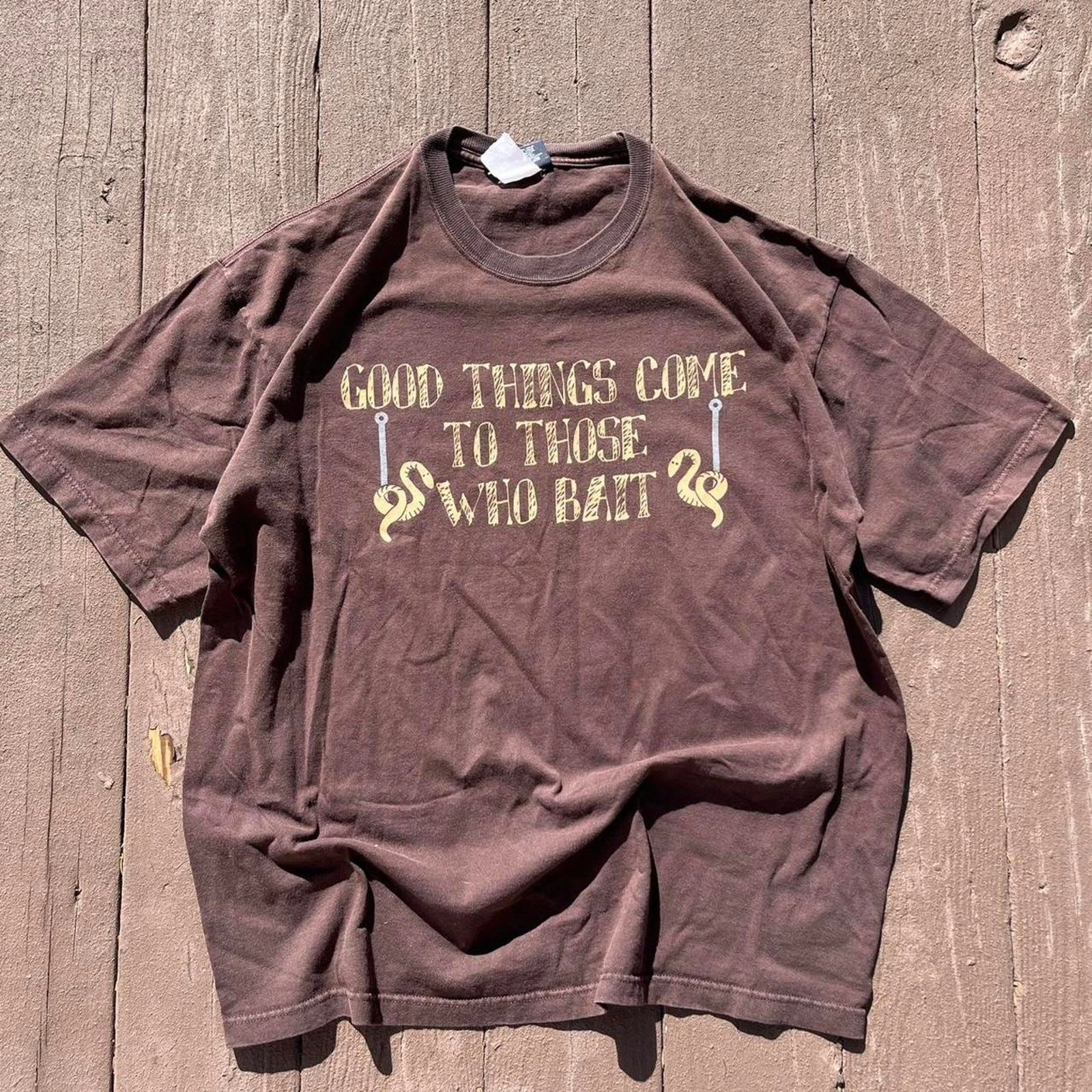 Vintage “Good Things Come to Those Who Bait” Fishing Shirt