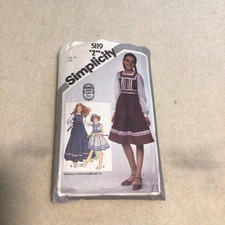 Simplicity 5119 Vintage Pattern Fitted Dress Gunne Sax Prairie 1980s Sz 10 Cut