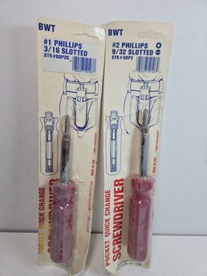 Nos Best Way Tools Quick Change  Screwdriver Lot Of 2 USA