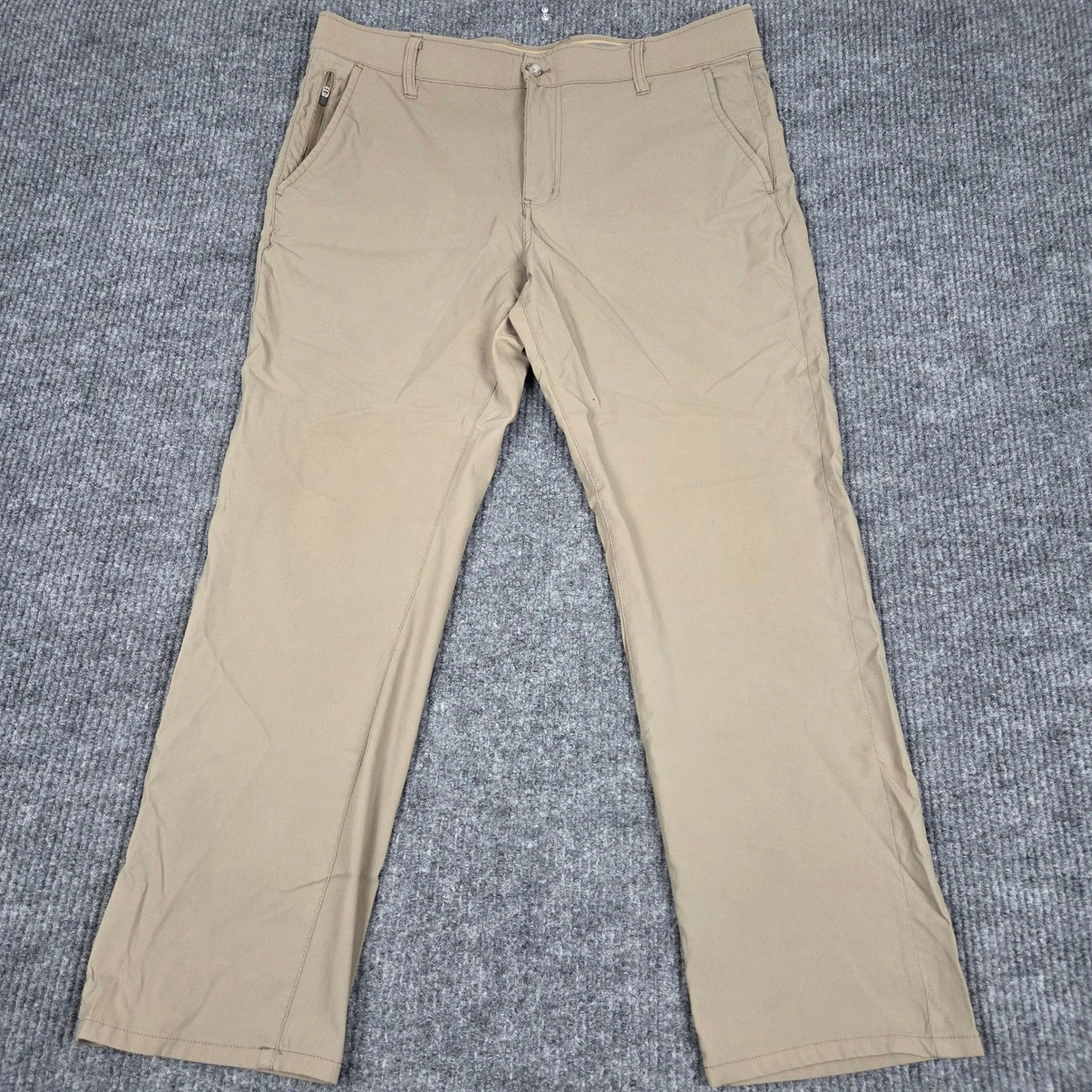 Weatherproof Vintage Men's Khaki Straight Fit Zip Pocket Pants Size 36X30