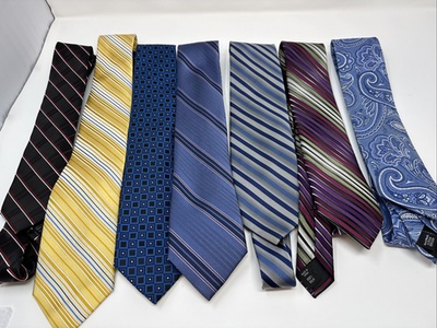 #ad Lot Of 7 Top Brand Variety Mens Textured Ties Variety Of Colors Patterns $20.00