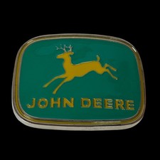 John Deere Green Yellow Belt Buckle Licensed Product Made In USA Farm Country