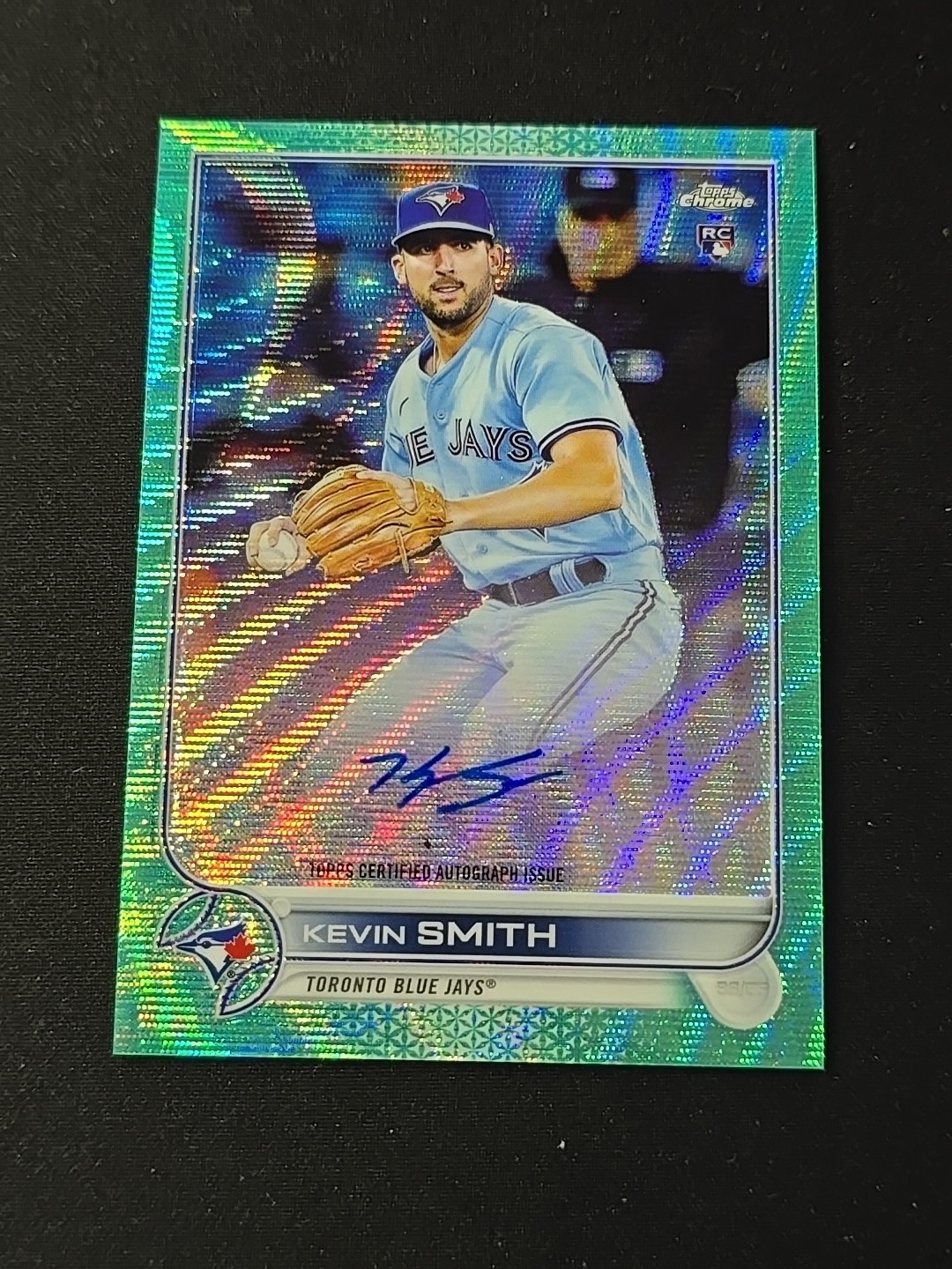 2022 Topps Chrome Kevin Smith Aqua Wave Auto /199
