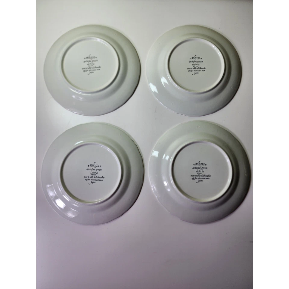 MIKASA Antiguo Plato de Ensalada Verde Victoria Floral 8" - Juego de 4 Foto 4 de 4
