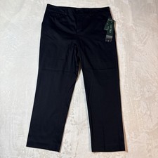 NWT Lauren Ralph Lauren Slimming Fit Ankle cut Dress Pants Black Sz 10