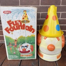 VTG 1978 Wham-O Fun Fountain Clown Head Sprinkler Toy w Box #237 Please READ