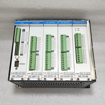 ULTRA UIC PLC SYSTEM: UIC-CPU-07, UIC-INP1-16, UIC-DCO1-16 (Qty 2), UIC-TCI-08