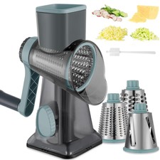 Cheese Grater Hand Crank Rotary Vegetables Shredder with Handle, 3in1 Graters...