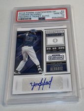 2018 Contenders Yordan Alvarez Prospect TKT Auto PSA 10!! Rare Base Card POP 3!!