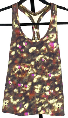 Lululemon Cool Racerback Tank Top women's Size 6 soft focus splatter athletic