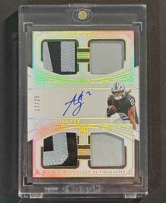 2025 Panini National Treasures Ashton Jeanty RPA /25 Rookie Materials Quad Auto