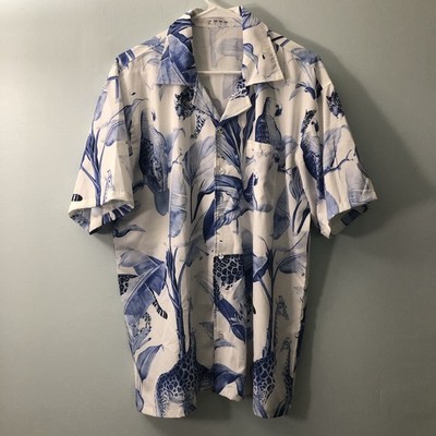 Manfinity Button Up Shirt Size Large Safari Animal Print Shein Short Sleeves