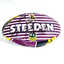 NRL Melbourne Storm Signed Football Steeden NRL Approximately 18 x Signatures
