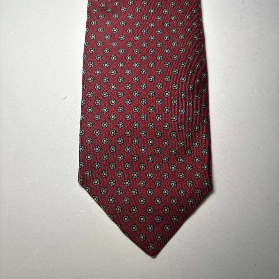 Gravata masculina vintage Brooks Brothers vermelha floral feita nos EUA 55,5” x 3,25” - Imagem 3 de 4