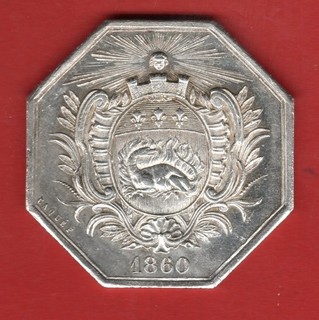 JETON ARGENT COMPAGNIES D'ASSURANCES MARITIMES HAVRE 1860 !