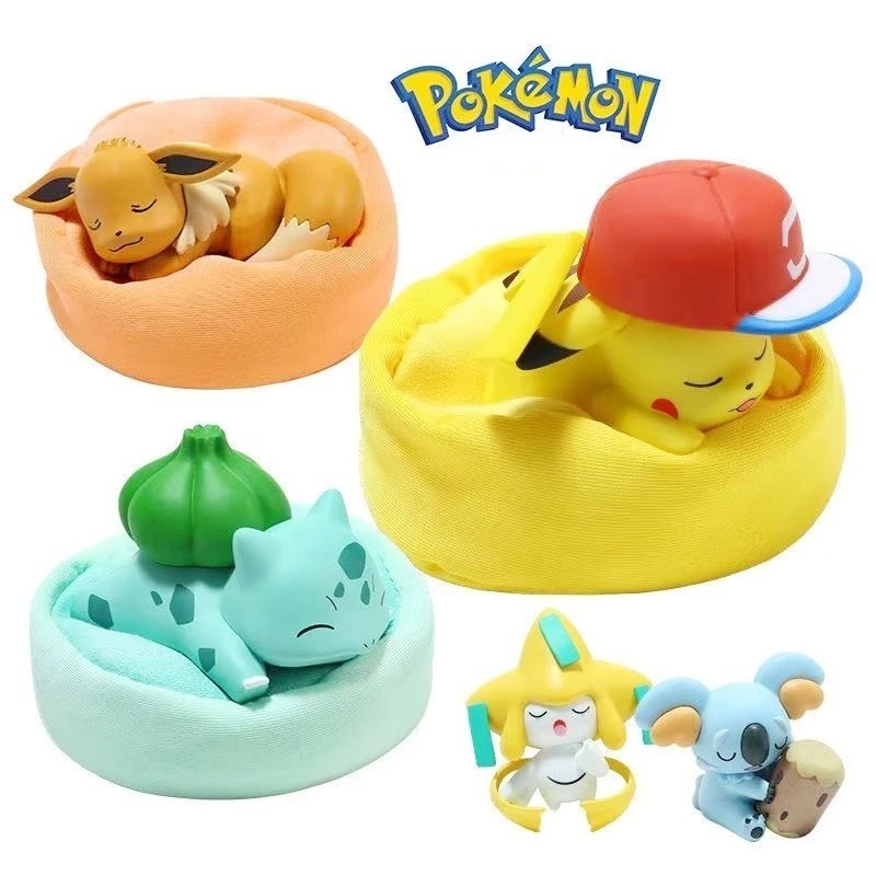 Pokemon Vinyl Figure Sleeping Pikachu Snorlax Eevee Bulbasaur Slowpoke Munchlax