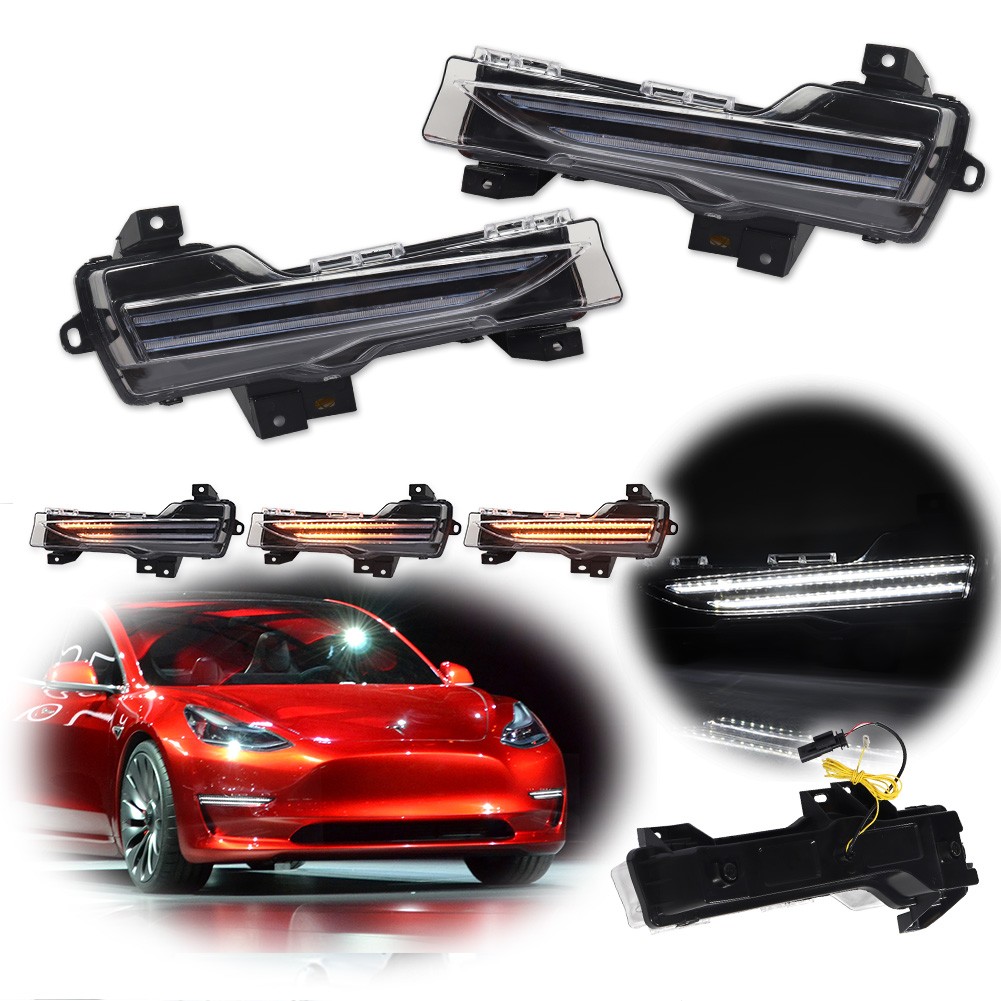Swithback LED Sequential Signal Fog Lights For Tesla Model 3