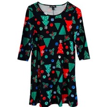 Dress Works Christmas Holiday Long Sleeve Above The Knee Dress size Small 