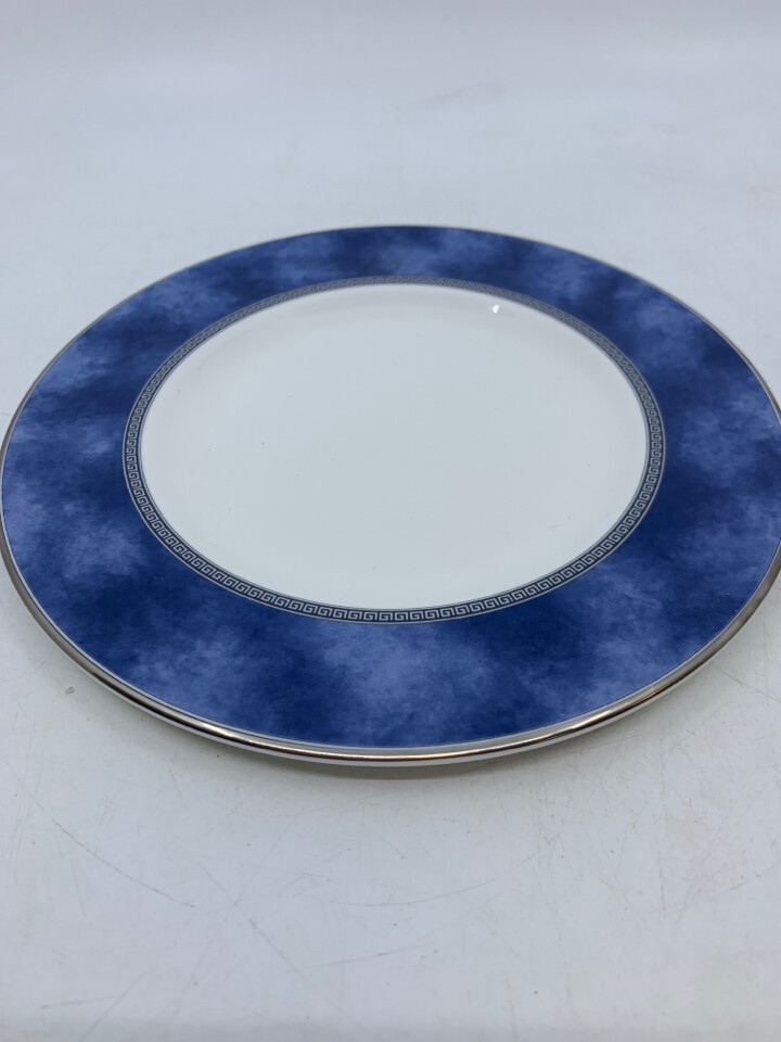 4 Royal Doulton Atlanta Blue Silver Greek Key Lunch Salad Plates 8" eBay