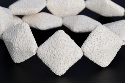 23x10MM White Volcanic Lava Rhombus Grade AAA Gemstone Loose Beads 8''