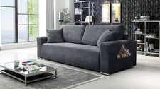 Sofa Couch Schlafsofa Wohnlandschaft Schlaffunktion 3-Sitzer Lincoln Cord Grau