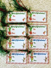  8 Christmas Merry Grinchmas Grinch Handmade Hang  Gift Tags Scrapbooking 560R
