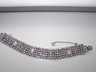 Vtg uns Weiss Emerald Cut & Rounds Clear Rhinestone Bracelet -11-26-12