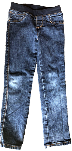 Pantalones de mezclilla Cherokee elásticos para niñas talla 6 azul pierna recta cintura elástica