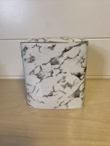 Cubierta de caja de pañuelos con soporte de papel higiénico cuadrado para impresión de mármol para baño EC - Imagen 3 de 7