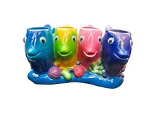 Challis  Roos Sea Life Whimsical Fish Toothbrush Holder 4 Spot Spring Tails