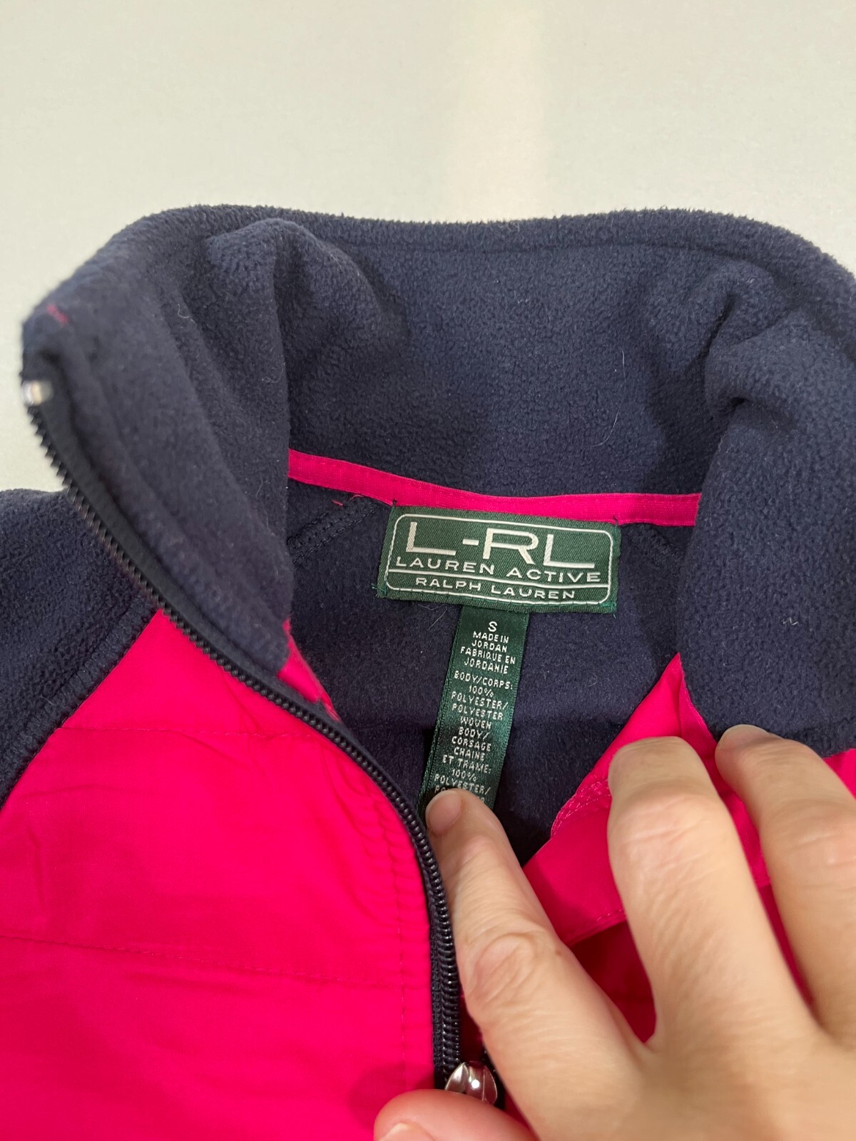PONY Ralph Lauren Giacca Donna Attiva Piccola Cerniera Intera Manica Lunga Rosa Nero