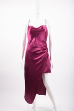 Zara Womans Magenta Satin effect Dress Sz M Purple Spaghetti Straps 0387/186 NWT