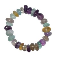 Fluorit Armband SchöNes Trommelstein Edelsteinarmband Auf Stretchband