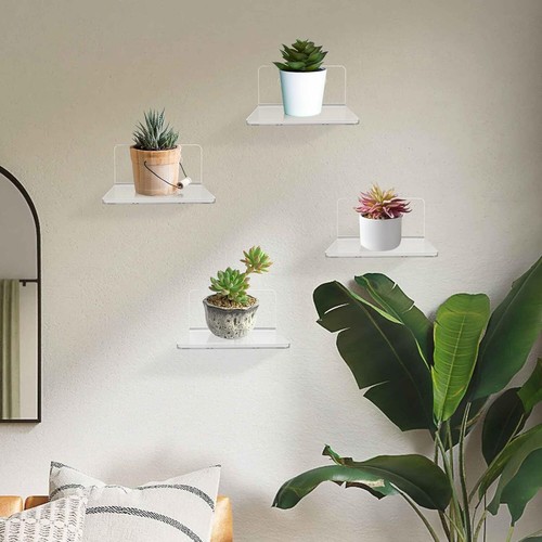 Small Acrylic Floating Wall Shelves Display Ledges for Home Storage & Decoration - Picture 11 of 15