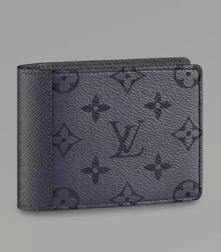 Authentic New Rare Louis Vuitton Gun Metal Grey Monogram Multiple Wallet  Bifold