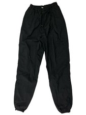 Vintage Y2K Nike Women's Windbreaker Track Pants Black Ankle Zip Size Small 4-6