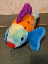 TY Beanie Buddys Plush Lips Fish Rainbow Stuffed Animal Toy Retired 1999 12"