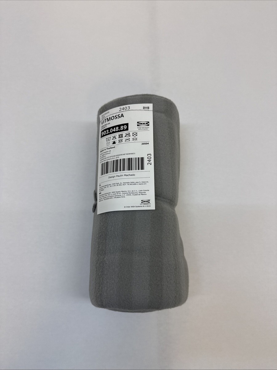IKEA Grey Striped Fleece Throw 47