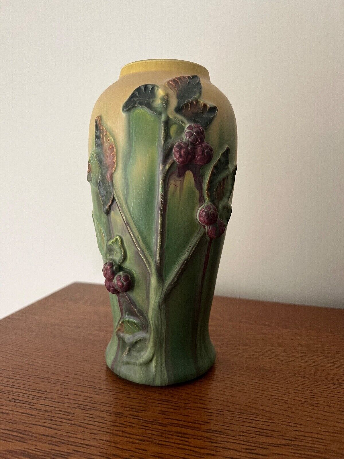 Ephraim Faience Pottery - Wild Raspberries Vase