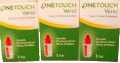 3 BOXES OF ONETOUCH VERIO LEVEL 4 ONTROL SOLUTION  EXP. 10-24, 12-24