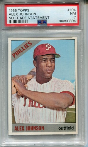1966 Topps #104 Alex Johnson PSA 7 NM *keine Handelserklärung* Philadelphia Phillies