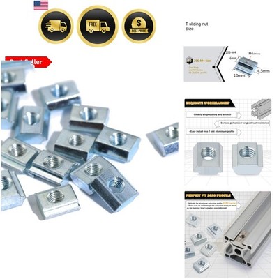 100pcs 2020 Series Sliding T Nuts Metric M4 Thread Slide in Hammer Head T-Nut...