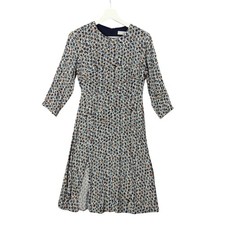 LOFT Womens 00P Dark Floral Cottage Country Boho 3/4 Sleeve Midi Peasant Dress