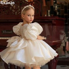 Glitter Puffy Tulle Ball Gown Wedding Girl Dress Cute Kids Princess Prom Wear