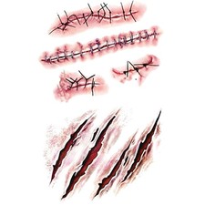 20 Sheets Halloween Body Face Scar 10.5 x 6cm 4.13" x 2.36" , Multicolor