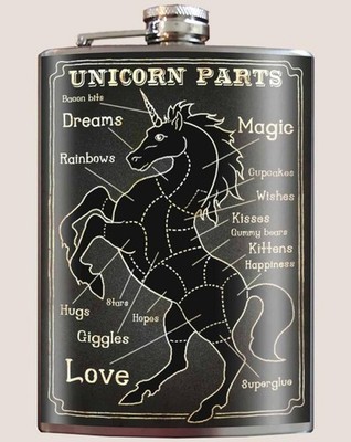 Trixie & Milo Feiner Edelstahl 8 Oz Flasche: Einhorn Teile